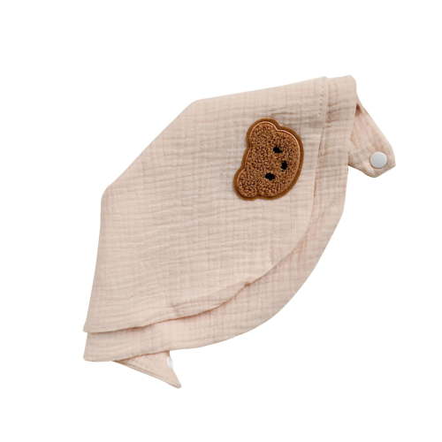 RUISINERY Baby Bib Double Layer Cotton Gauze Drooling Bib Soft & Breathable Cartoon Bear Designed Burp Cloth for 0 to 3 Years