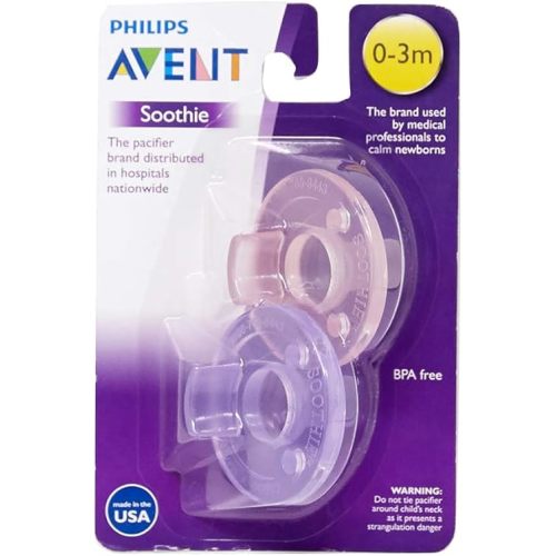 Philips Avent Soothie Pacifier, Pink/Purple, 0-3 Months, 2 Count
