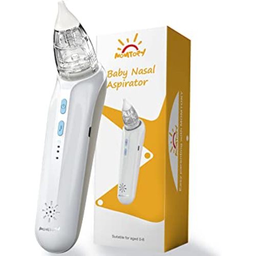 Nasal Aspirator for Baby, MOMTORY Electric Baby Nose Sucker, Powerful Booger Sucker Nose Cleaner with 3 Speeds of Suction, Music Function, 2 Silicone Tips, Fast Charging for 60 Days Use