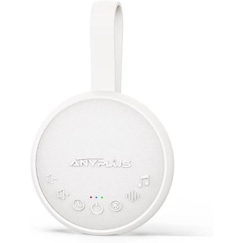 White Noise Sound Machine for Sleeping Adults & Baby, Portable Noise Machine with 24 Soothing Sounds, Bluetooth 5.1, Battery Powered, 3 Timer Settings, Memory Function for Home, Office, Travel (White)