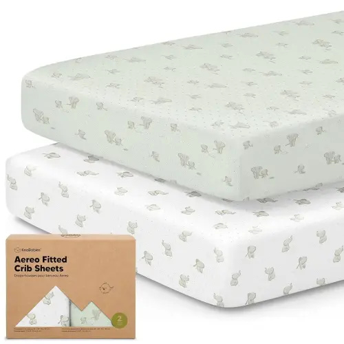 KeaBabies 2-Pack Fitted Crib Sheets for Boys, Girls, Baby - Soft Bamboo Viscose Cotton, 52x28 Standard Crib Mattress Sheets, Toddler Bed Mattress Cover, Gender Neutral, Breathable, Durable (Elly)