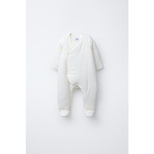 STARS PADDED TEXTURED ROMPER - Ecru | ZARA United States