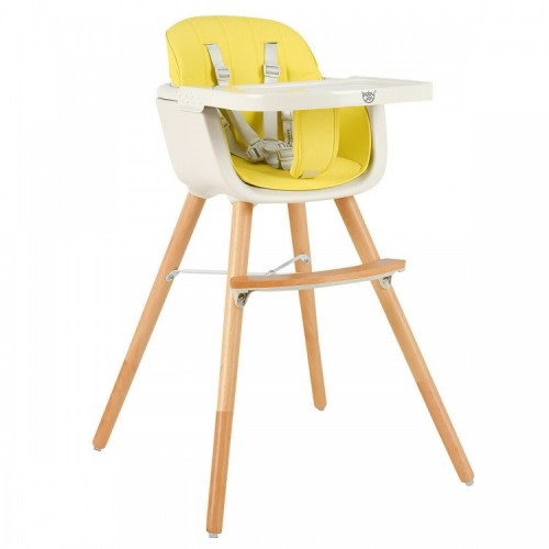 3 in 1 Convertible Wooden High Chair with Cushion - High Chairs & Booster Seats - Baby & Toddler Furniture - Furniture