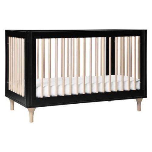 Babyletto Lolly 3-in-1 Convertible Crib With Toddler Rail - Black/washed Natural