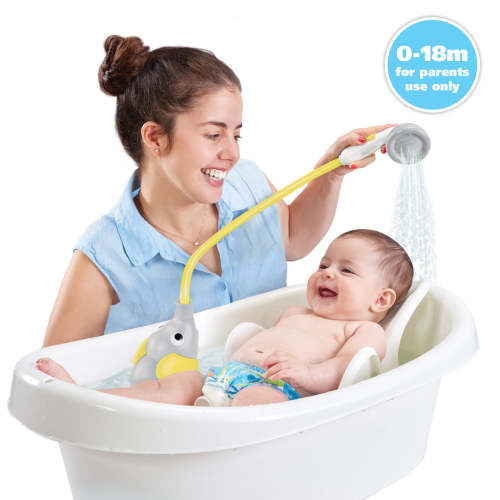 Elephant Baby Bath Shower Head | Yookidoo - yellow Newborn Toys in Tub Or Sink