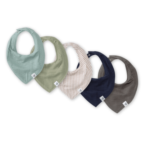 Organic Cotton Baby Bandana Bibs - Sea Foam Blue