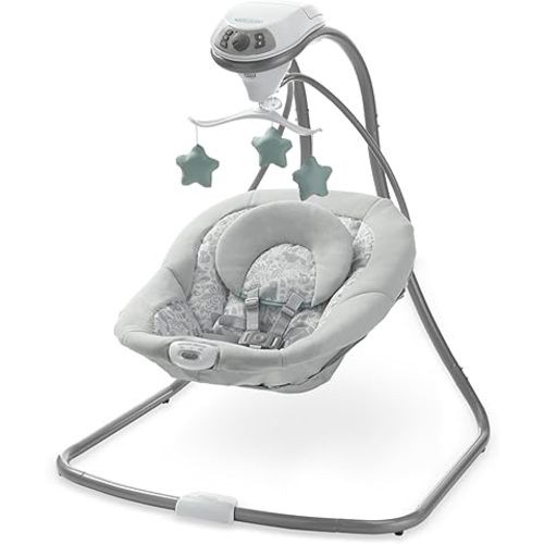 Graco Simple Sway Baby Swing, Side‑to‑Side Motion, Infant Swing with 6 Speeds, Vibration, Ivy
