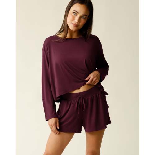Aria Bamboo Casual Lounge Short | Deep Burgundy - Kindred Bravely