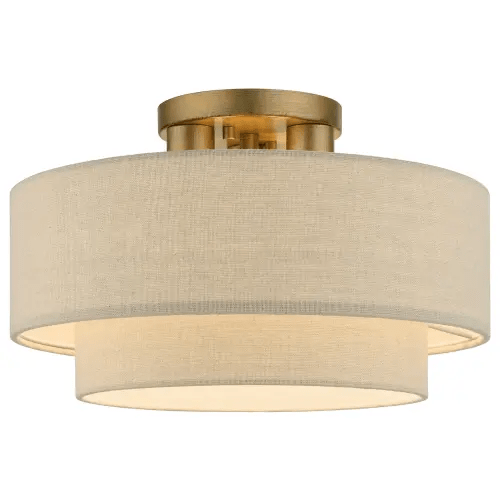 Bellingham 3-Light Antique Gold Leaf Large Semi-Flush
