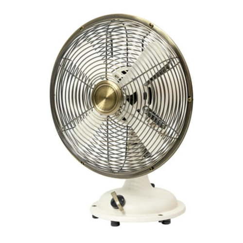 Better Homes & Gardens Retro 8" 3-Speed Metal White Oscillating New Tabletop Fan