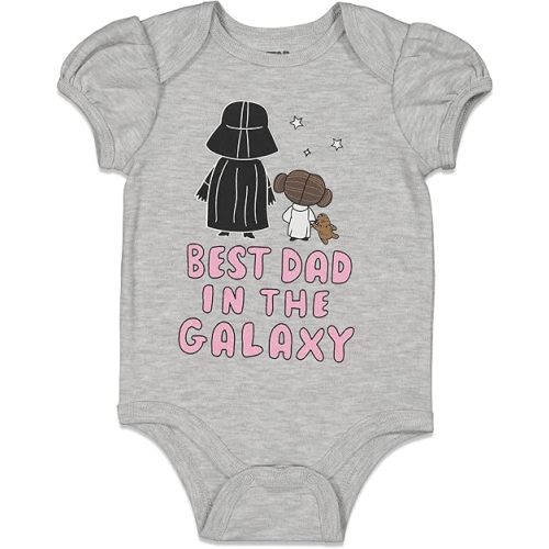 STAR WARS Baby Girls Short Sleeve Bodysuit Newborn to Infant
