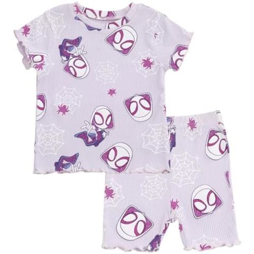 Marvel Spidey and His Amazing Friends Ribbed T-Shirt and Shorts Outfit Set Newborn to Little Kid Sizes (0-3 Months - 7-8)
