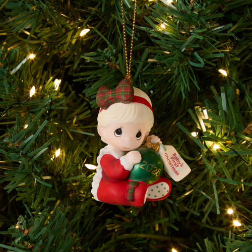 Precious Moments Baby’s First Christmas 2025 Dated Girl Bisque Porcelain Ornament