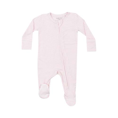 2 Way Zipper Footie - Pink Stripe - 9-12M