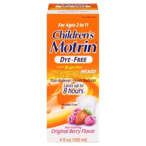 Children's Motrin Oral Suspension Dye-Free Fever Reduction & Pain Reliever - Ibuprofen (NSAID)- Berry - 4 fl oz