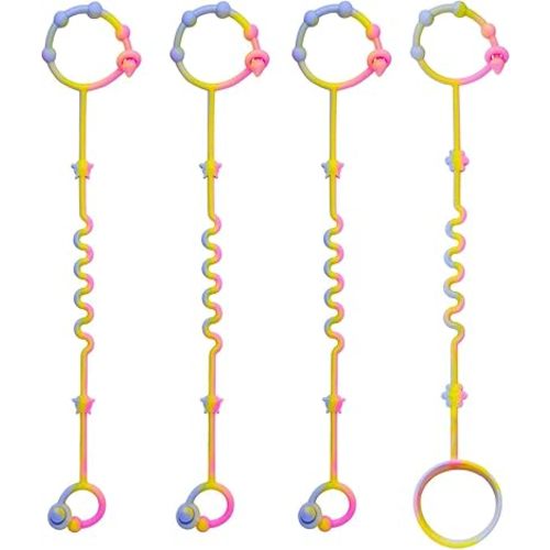 RTMOK Toy Straps for Baby,Silicone Setpacifier Clip,Applies to Car Seat Toy,Teether Toy,High Chair,Stroller Accessories,Baby Toy Clips,Cribs,Rocking Chair