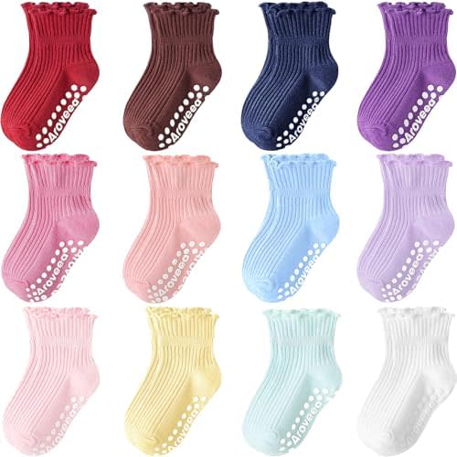Baby Toddler Socks Grip Non Slip Boys Girls Cotton 12 Pack 6M-12 Months