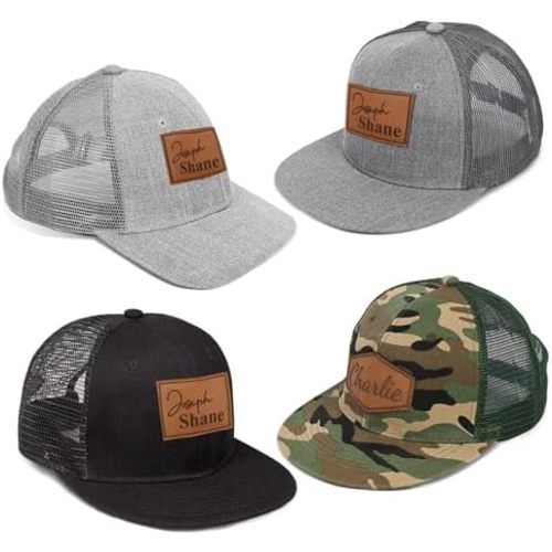 Custom Name Baby Baseball Cap - Personalized Infant Trucker Hat Toddler Flat Bill Hat for Boys Ball Hat for Baby Kids Adult