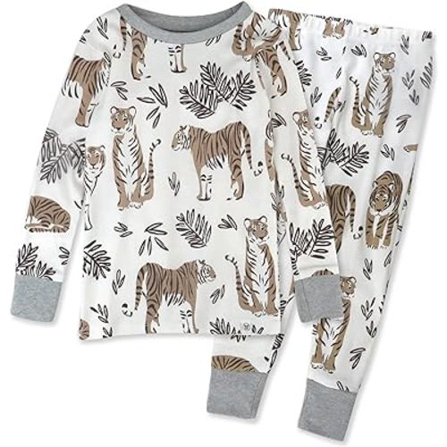 HonestBaby Multipack 2-Piece Pajamas Sleepwear PJs 100% Organic Cotton for Infant Baby and Toddler Boys, Unisex