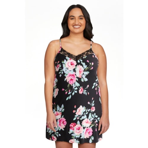 Joyspun Women’s Dreamy Soft Collection Lace Trim Knit Chemise, Sizes XS to 3X