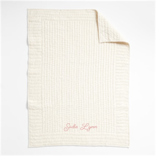 Personalized Baby's First Natural Organic Cotton Jersey Baby Crib Quilt