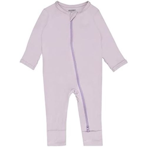 GUISBY Baby Footless Rompers, Rayon Pajamas 2 Way Zipper with Long Sleeve Sleeper