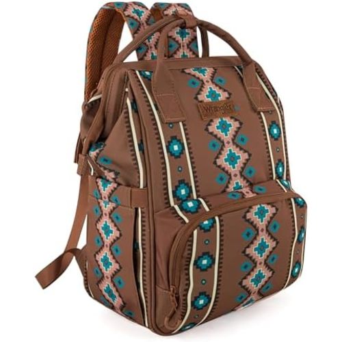 Montana West Wrangler Callie Diaper Bag Backpack with Stroller Straps Multifunction Baby Travel Bag WG2204-9110DBR