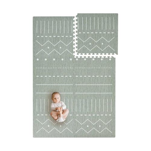 Toddlekind Playmat - Premium Foam Playmat, 4 x 6 feet, 6 Tile Extra Thick Foam Floor Puzzle Mat for Babies/Toddlers Stylish, Non-Toxic, Odorless. Perfect for Tummy Time, Crawling, and Play. Ideal for Nursery and Playroom. 0m+