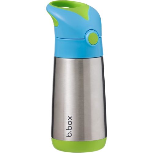 b.box 12 oz Insulated Water Bottle: Keeps Drinks Cold up to 8 Hours, Warm up to 6 Hours. Triple Wall Stainless Steel Kids Water Bottle w/Free Flow Silicone Straw Top. Leakproof & Dishwasher Safe