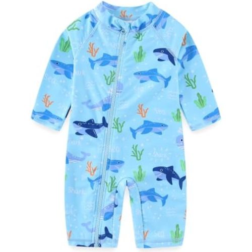 Baby Boy Swimsuit Rash Guard Toddler One Piece Bathing Suit Infant Swimwear UPF 50+