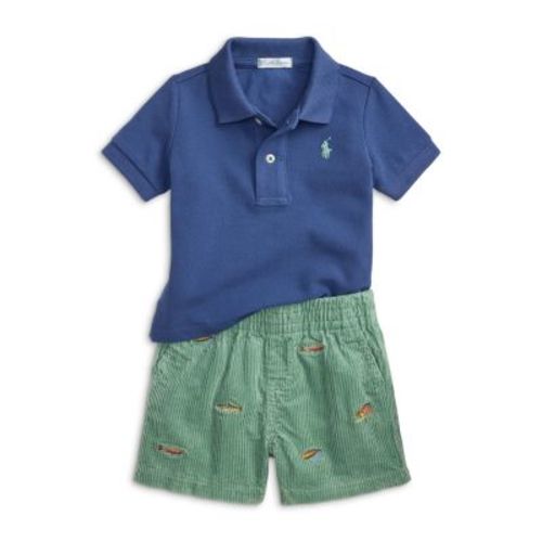 Polo Boys' Cotton Mesh Polo Shirt & Corduroy Shorts Set - Baby