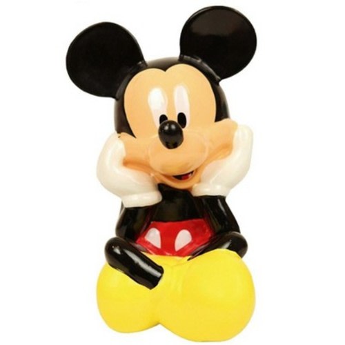 Disney Mickey Mouse Piggy Bank for Boys & Girls Kids Ceramic Coin Bank with Rubber Stopper