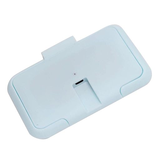 Baby Wet Wipe Warmer Wet Wipe Heating Warmer Dispenser Constant Temperature Double Layers Cover Portable USB Wet Wipe Heater Light for Home Car Travel Blue