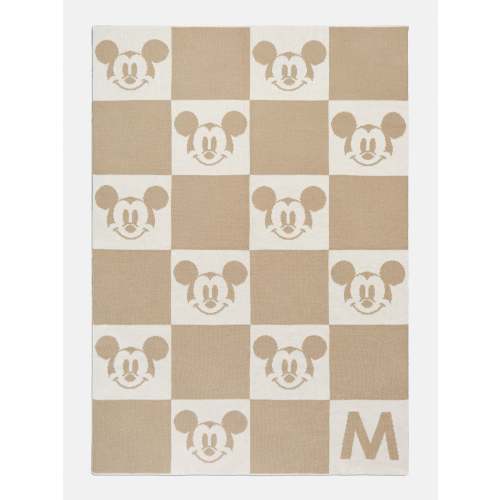 Mickey Mouse Disney Checkerboard Custom Blanket - Natural / Beige