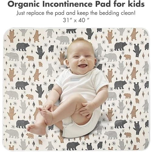 Baby Waterproof Bed Pad Washable Mattress Pad Reusable Underpads Bed Wetting Incontinence Cover for Baby Toddler Children and Adults