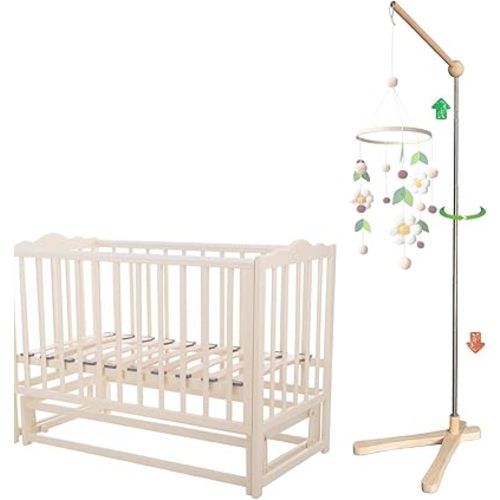 Crib Mobile Wooden Arm, Suitable for All Cribs 100% Natural Larch Hanger Nusery Decor Baby Room Safe Holder(Mobile is not Included (Standing Arm Pro)