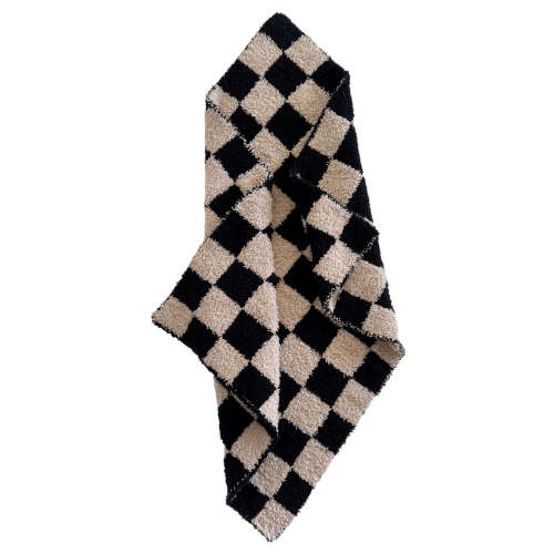 Phufy® Bliss Checkerboard Mini Blanket, Black/Cocoa