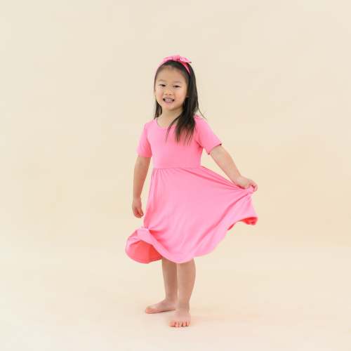 Twirl Dress in Guava