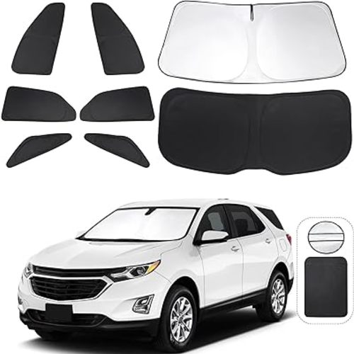 Window Shades for Chevrolet/Chevy Equinox 2018-2024 Accessories Car Side Full Windows Rear Triangular Windshield Sun Shade Sun UV Rays & Privacy Protection for Camping,Napping,and Relaxing 8PCS