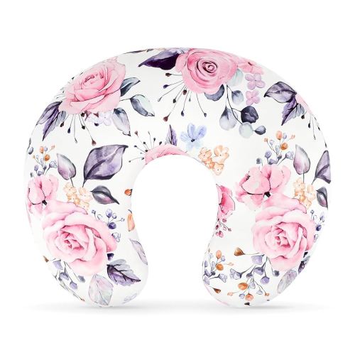 Nursing Pillow Cover for Baby Girl, Stretchy Removable Slipcover for Breastfeeding Pillows, Ultra Soft Comfortable Nursing Pillowcase, Baby Must Have (Pink Floral)