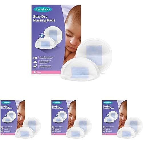 Lansinoh Stay Dry Disposable Nursing Pads, 60 Count (Pack of 4)