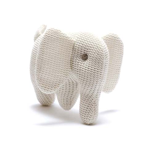 Organic Knitted Elephant Rattle