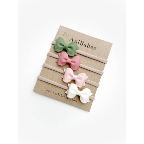 Soft Baby Hair Bows, Neutral Baby Headband, Hair Clips for Girls, Baby Shower Gift, Baby Girl Homecoming Outfit, Baby Bow Clips, Newborn Bow