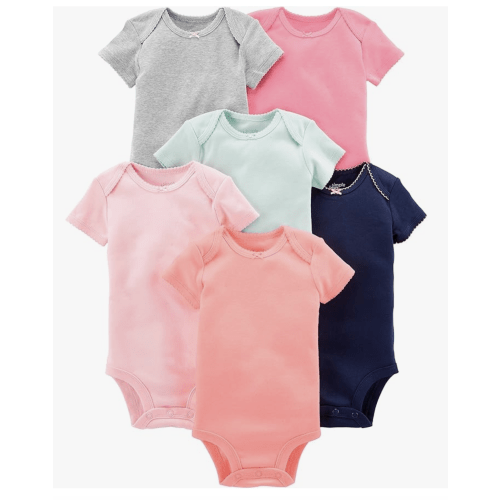 Simple Joys by Carter's baby-girls 6-pack Short-sleeve Bodysuit, 6-9M