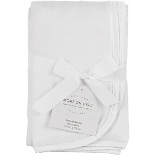 Baby & Newborn Swaddle Blanket | 0-3 Months | Nursery Baby Gift | 48 X 48 Inch | 100% Cotton | Modern White