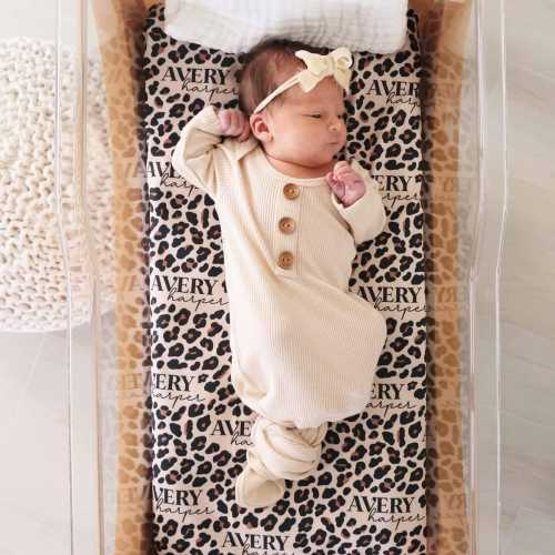 USA MADE Seeing Spots Leopard Personalized Swaddle Blanket