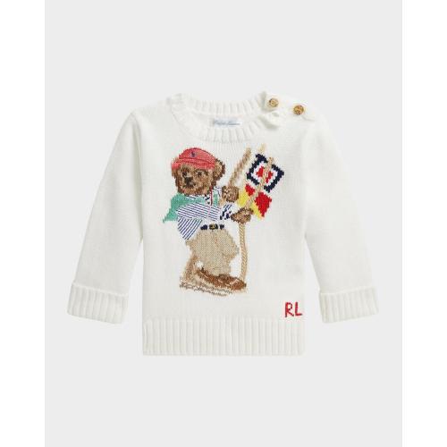 Kid's Sailing Polo Bear Cotton Sweater, Size 3M-24M