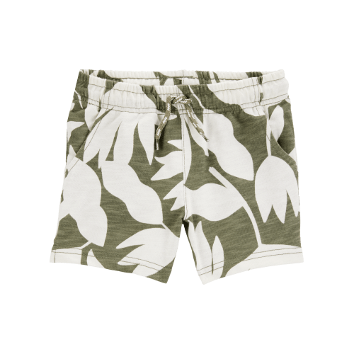 Baby Tropical Print Pull-On French Terry Shorts - Green/White - Carter's | Carter's