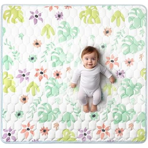 Play Mat, Baby Play Mat, 47'' x 47'' Play Mat for Playpen, Play Mat for Babies 0-6 Months, Non-Slip One-Piece Crawling Playpen Mat