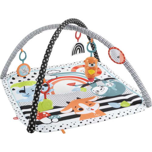 Fisher-Price 3-in-1 Music Glow and Grow Gym Infant Playmat with Lights & Removable Toys
